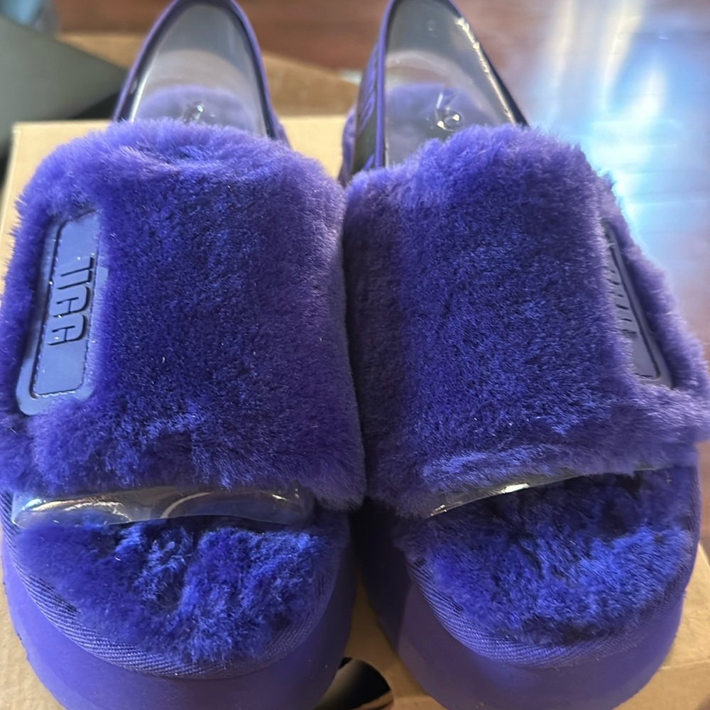 UGG Purple Plush Slide Sandals